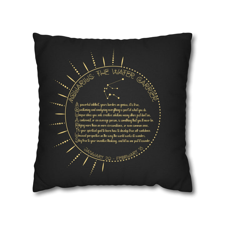 Aquarius Acrostic Poem Pillow Cover