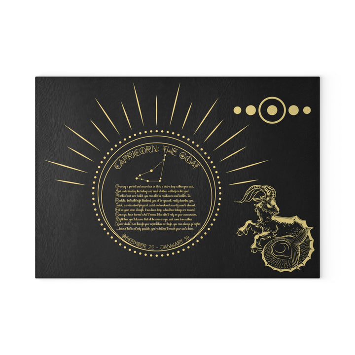 Capricorn Acrostic Poem Glass Cutting Board