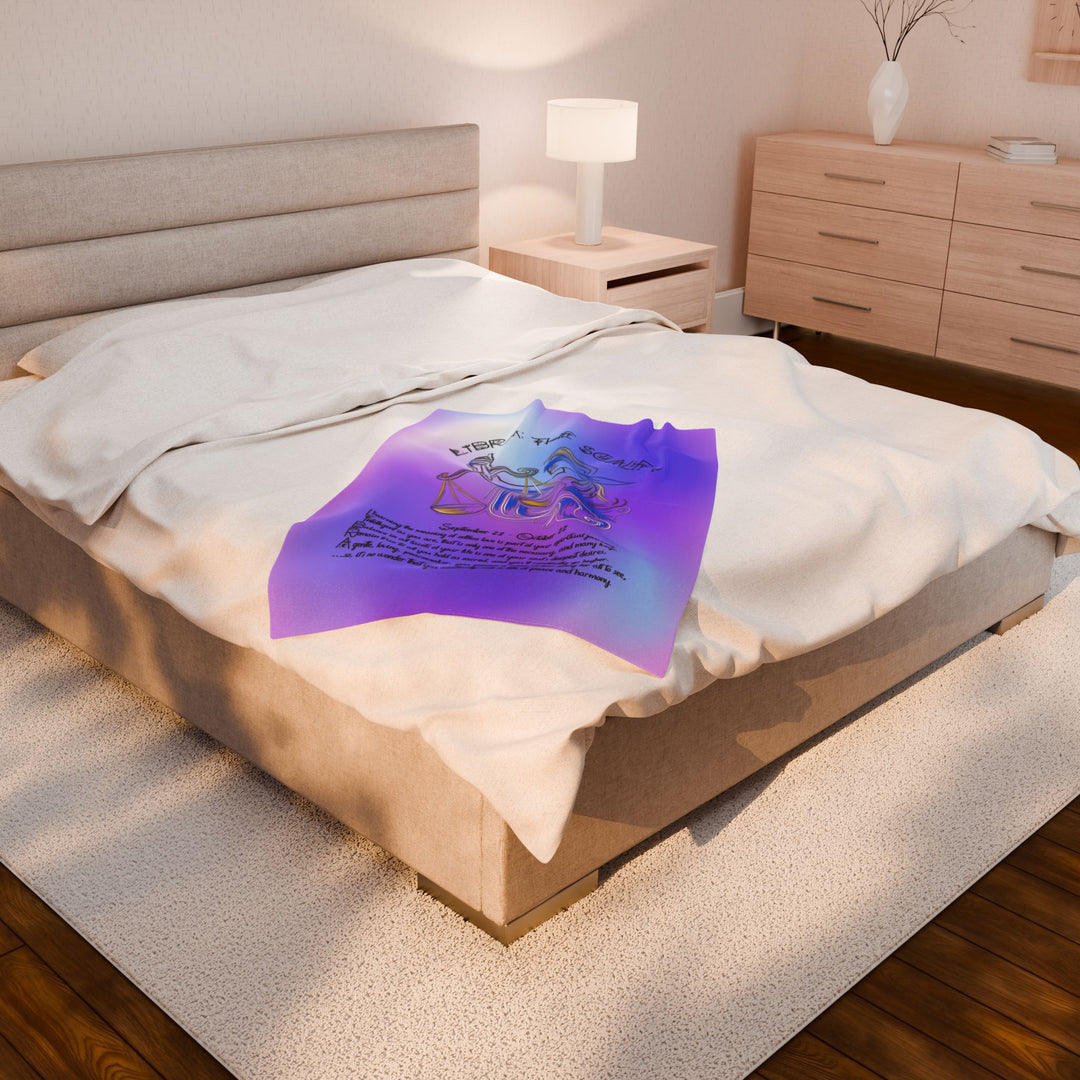 Libra Acrostic Poem Velveteen Plush Blanket - Colored