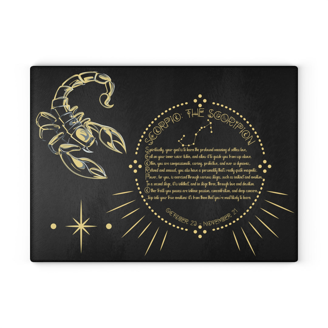 Scorpio Acrostic Poem Glass Cutting Board