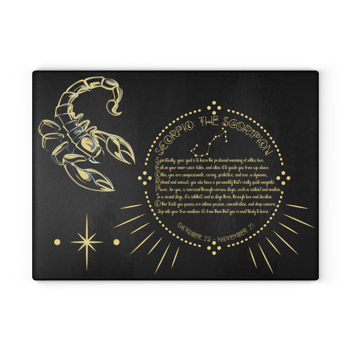 Scorpio Acrostic Poem Glass Cutting Board