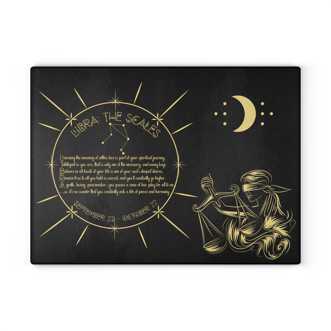 Libra Acrostic Poem Glass Cutting Board