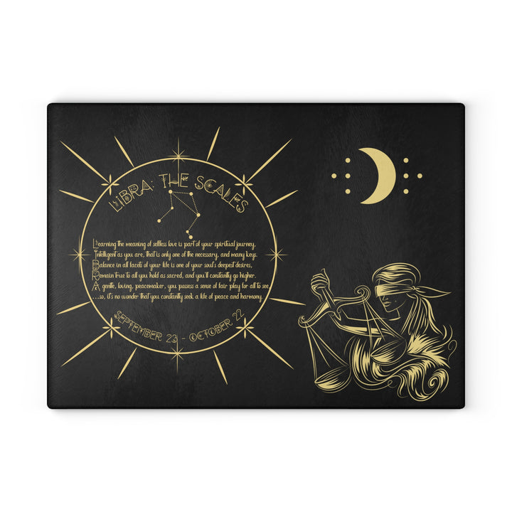 Libra Acrostic Poem Glass Cutting Board