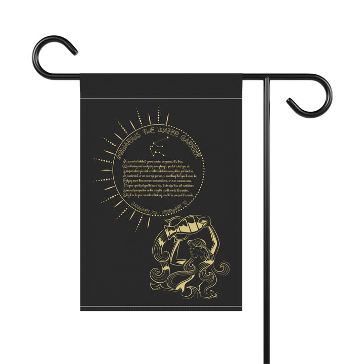 Aquarius Acrostic Poem outdoor/Garden Banner - Camo