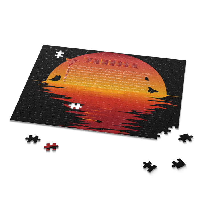 Namesakes Personalized Acrostic Name Puzzle - Sunset and Butterflies