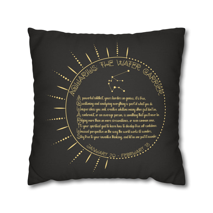 Aquarius Acrostic Poem Pillow Cover