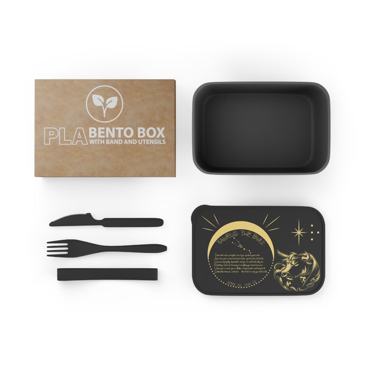 Taurus Acrostic Poem Bento Lunch Box - Black