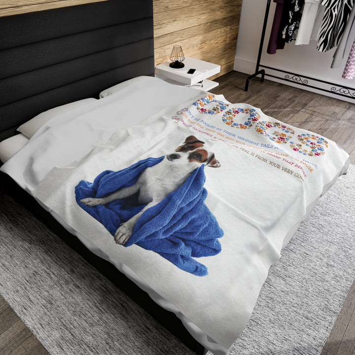 It's Just a Phrase Velveteen Plush Blanket with Acrostic Poem "Dogs" - Terrier