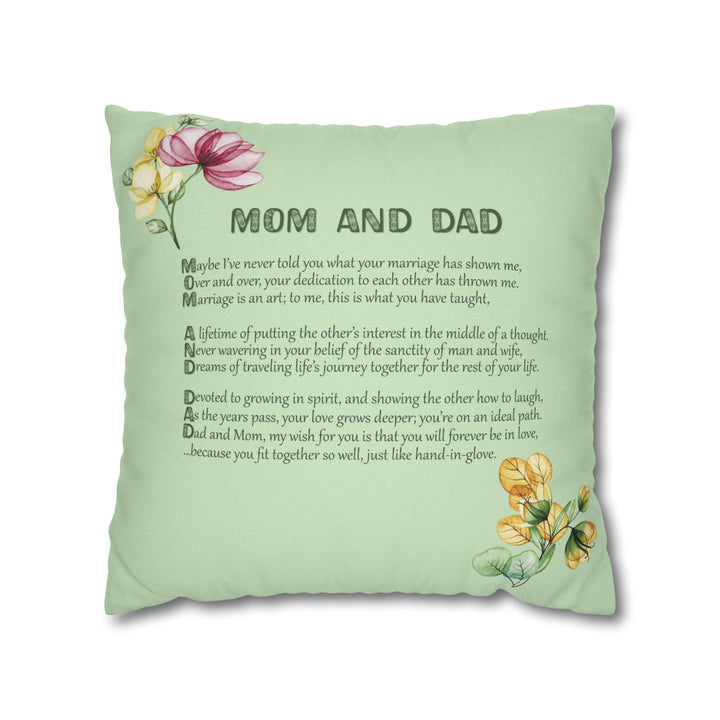 It's Just a Phrase "Mom and Dad" Acrostic Poem Pillow Case/Cover