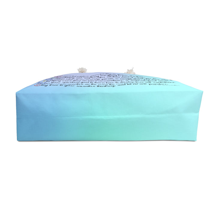 Weekender Bag with Acrostic Poem Spelling out "Aquarius"
