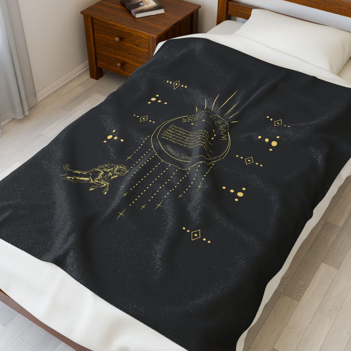 Aries Acrostic Poem Velveteen Plush Blanket
