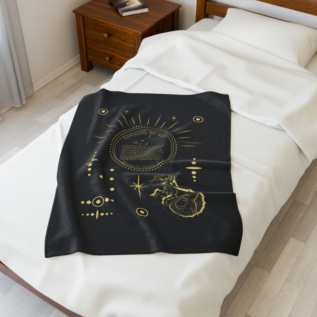 Capricorn Acrostic Poem Velveteen Blanket
