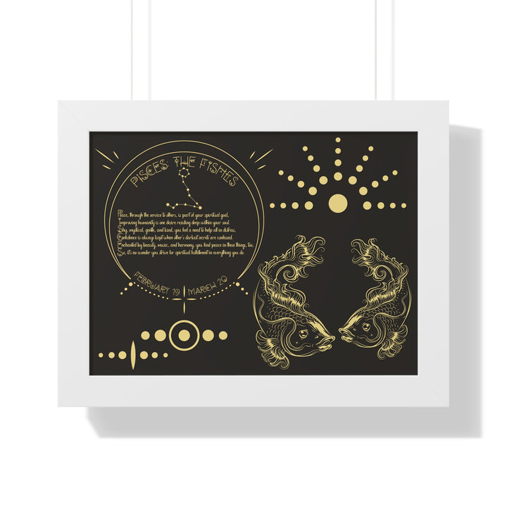Written in the Stars Framed Acrostic Poem Print - Pisces