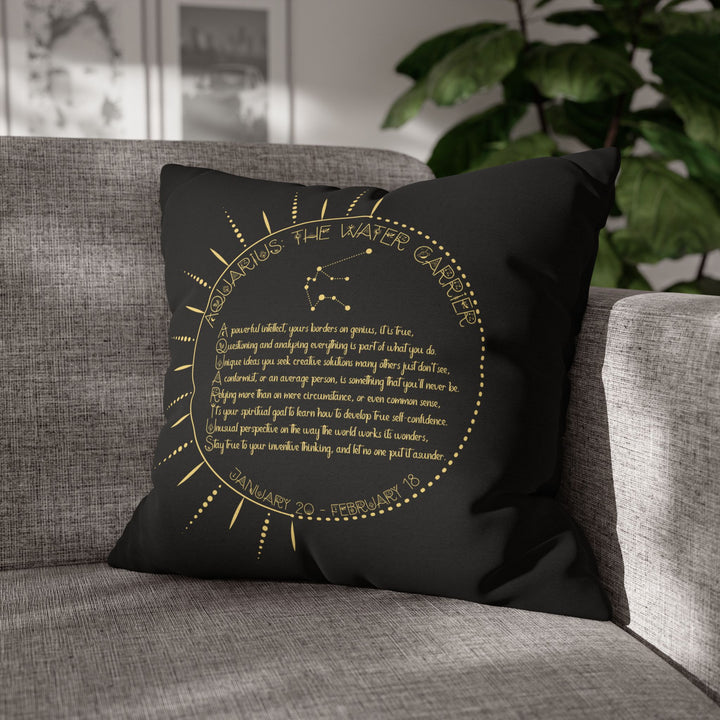 Aquarius Acrostic Poem Pillow Cover