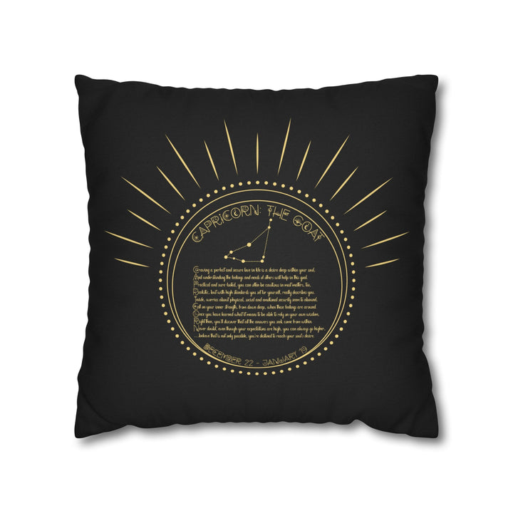 Capricorn Acrostic Poem Pillow Cover