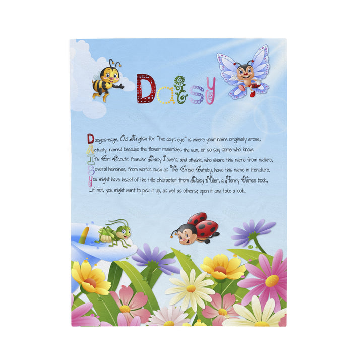 Namesakes Personalized Velveteen Plush Blanket with Acrostic Poem Spelling Out a Name