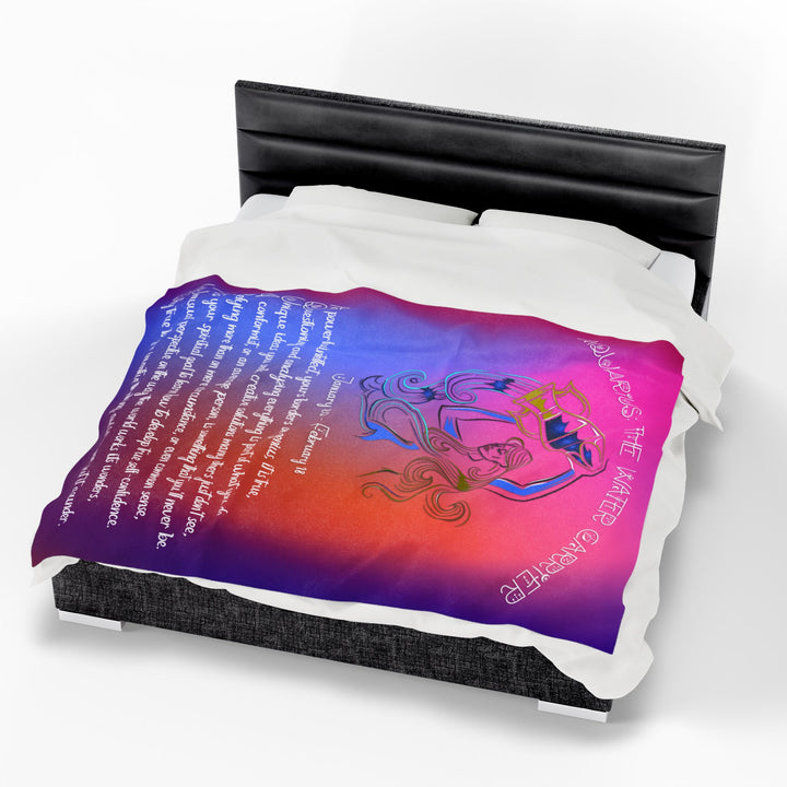 Aquarius Acrostic Poem Velveteen Plush Blanket