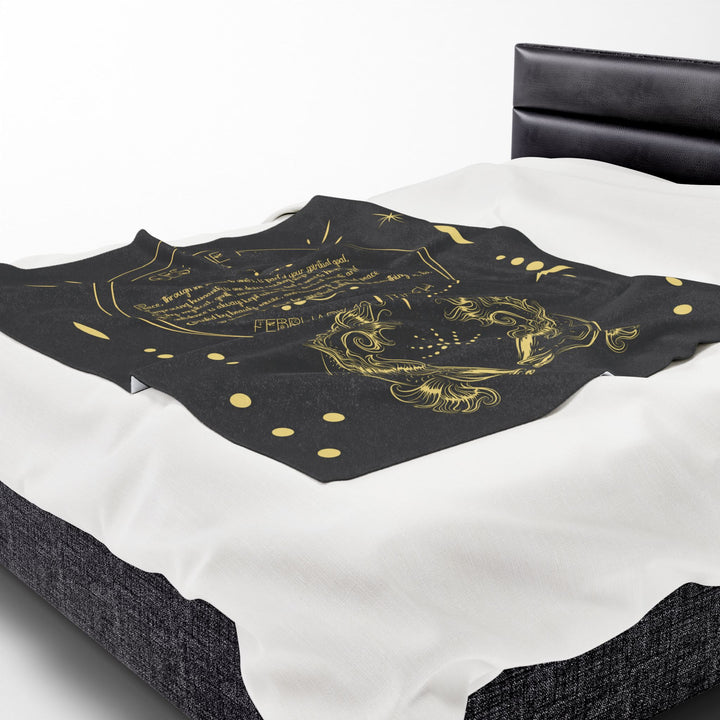 Pisces Acrostic Poem Velveteen Blanket