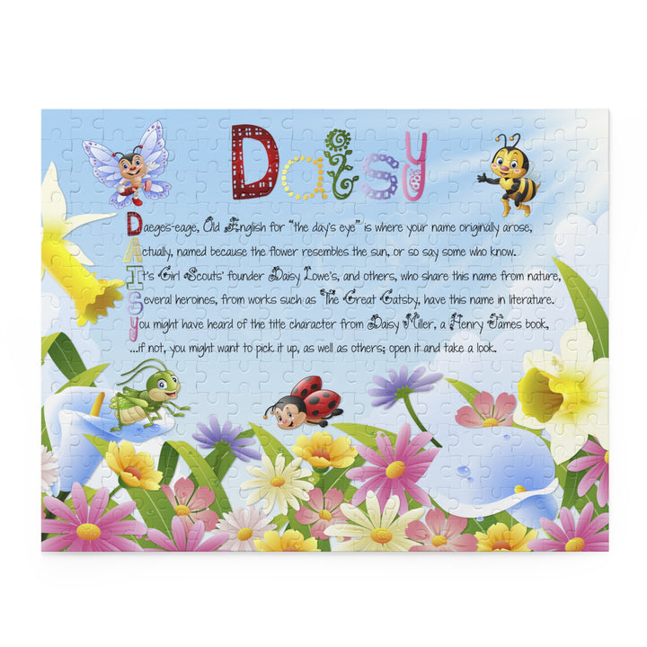 Namesakes Acrostic Name Poem Puzzle - Flowers and Insect Design