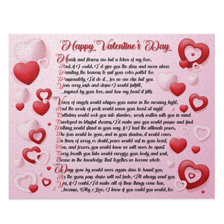 Happy Valentine's Day Acrostic Poem Puzzle - Pink and Red Hearts