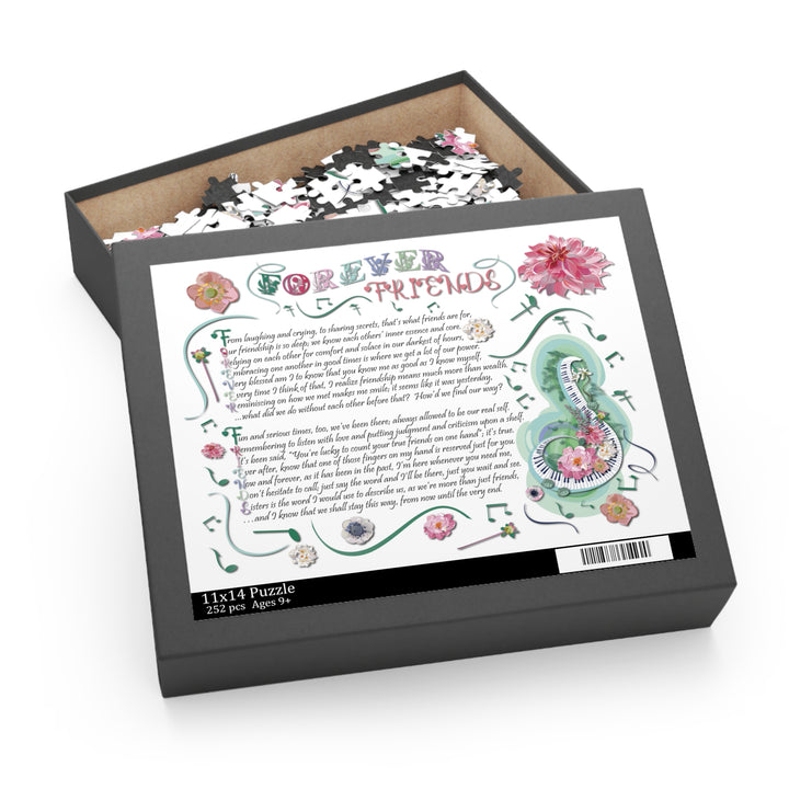 Forever Friends Acrostic Jigsaw - Musical Notes and Flowers