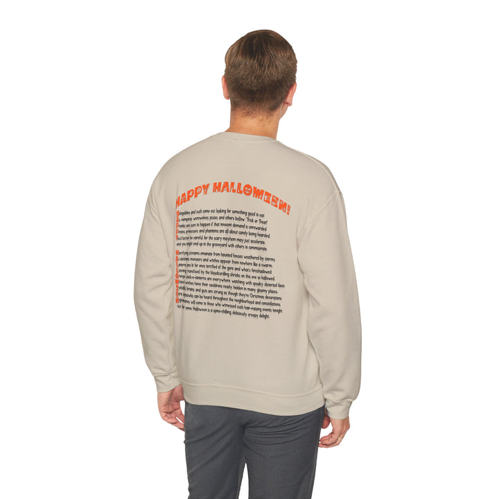 Happy Halloween Acrostic Poem Sweatshirt - "Rock On" Hand and Zombies