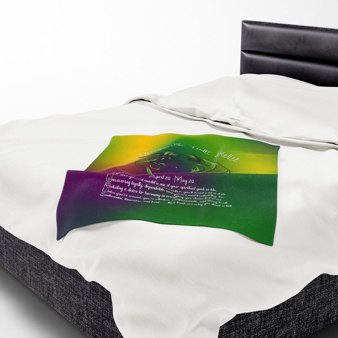 Taurus Acrostic Poem Velveteen Plush Blanket - Colored