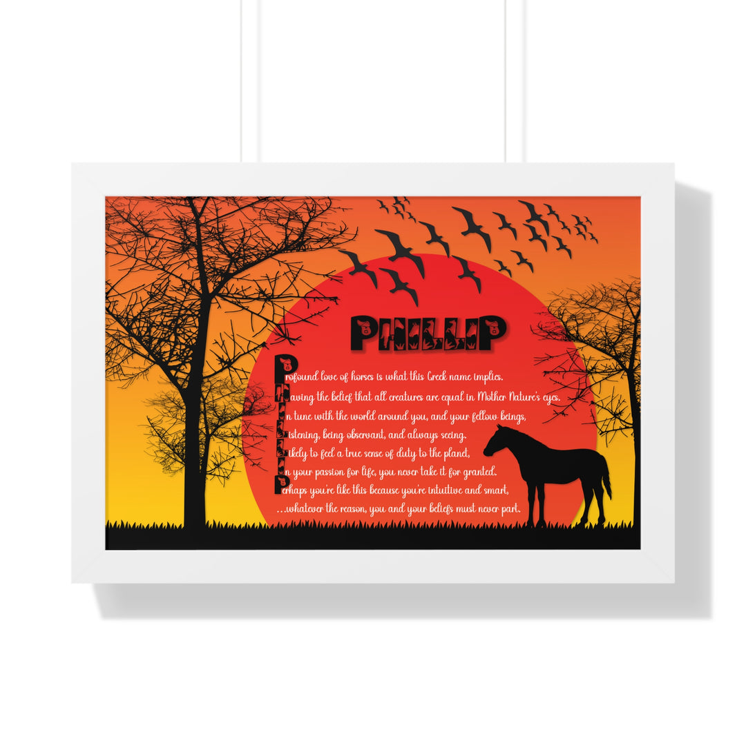 Namesakes Framed Acrostic Poem Print - Horse