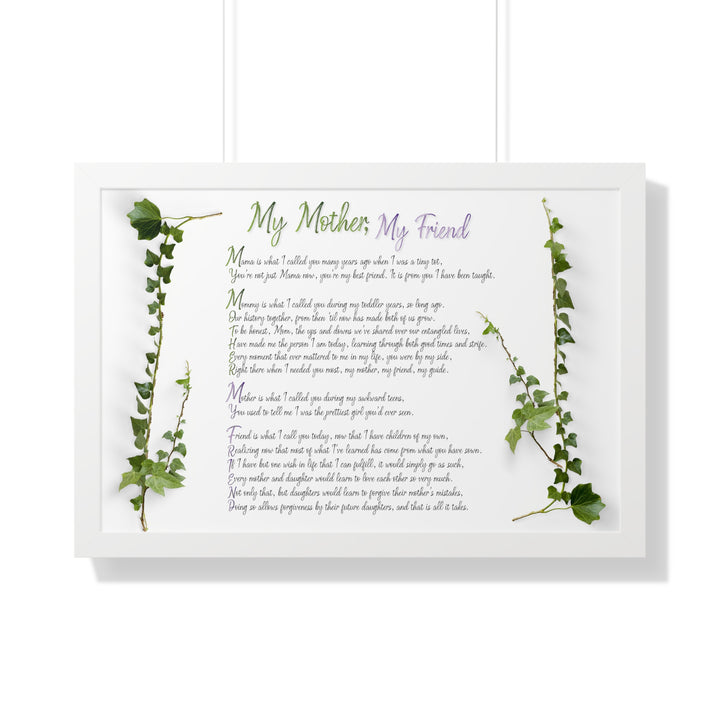 It's Just a Phrase "My Mother, My Friend" Framed Acrostic Poem Print