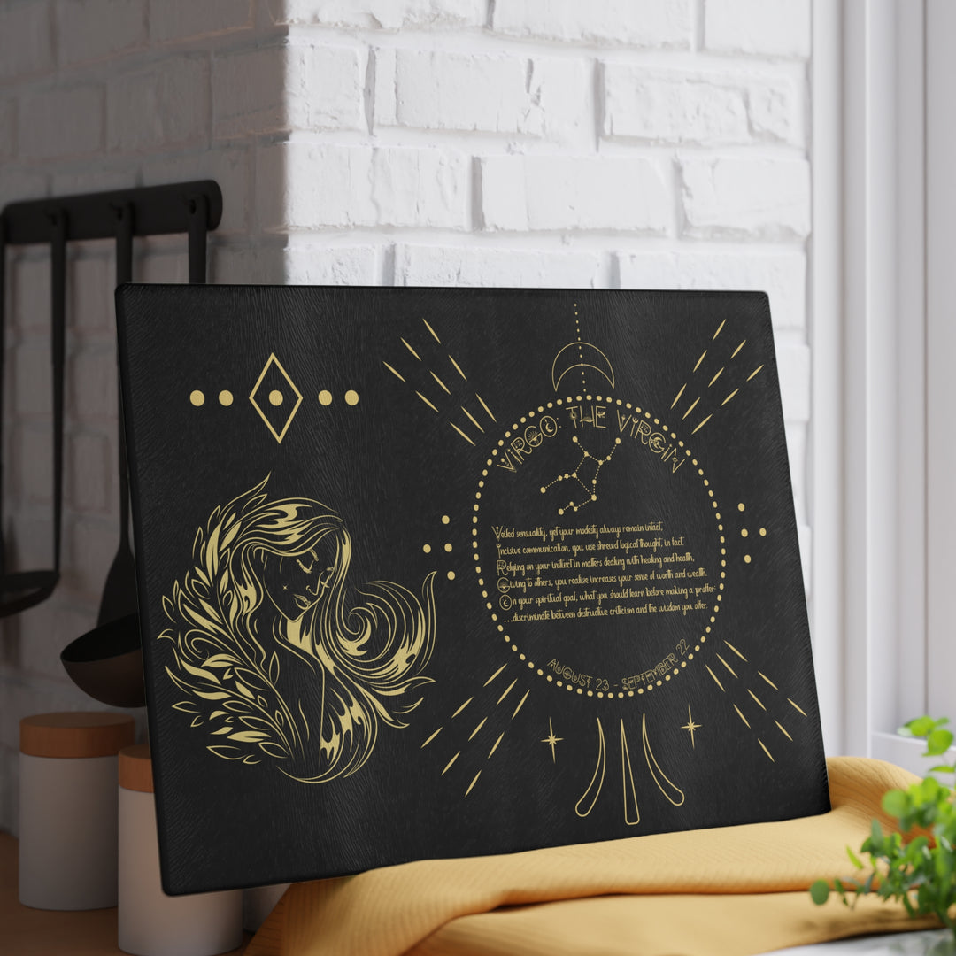Virgo Acrostic Poem Glass Cutting Board