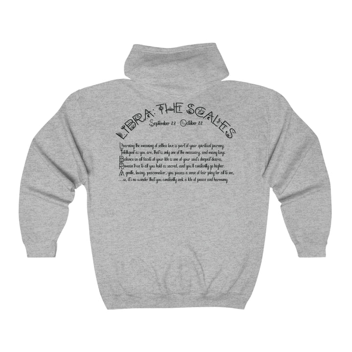 Written in the Stars Unisex Full Zip Hooded Sweatshirt - Libra
