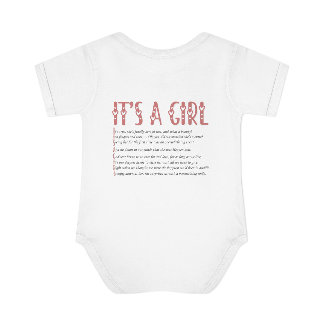 Baby Steps "It's a Girl" Acrostic Poem Bodysuit - Mommy & Baby Elephant