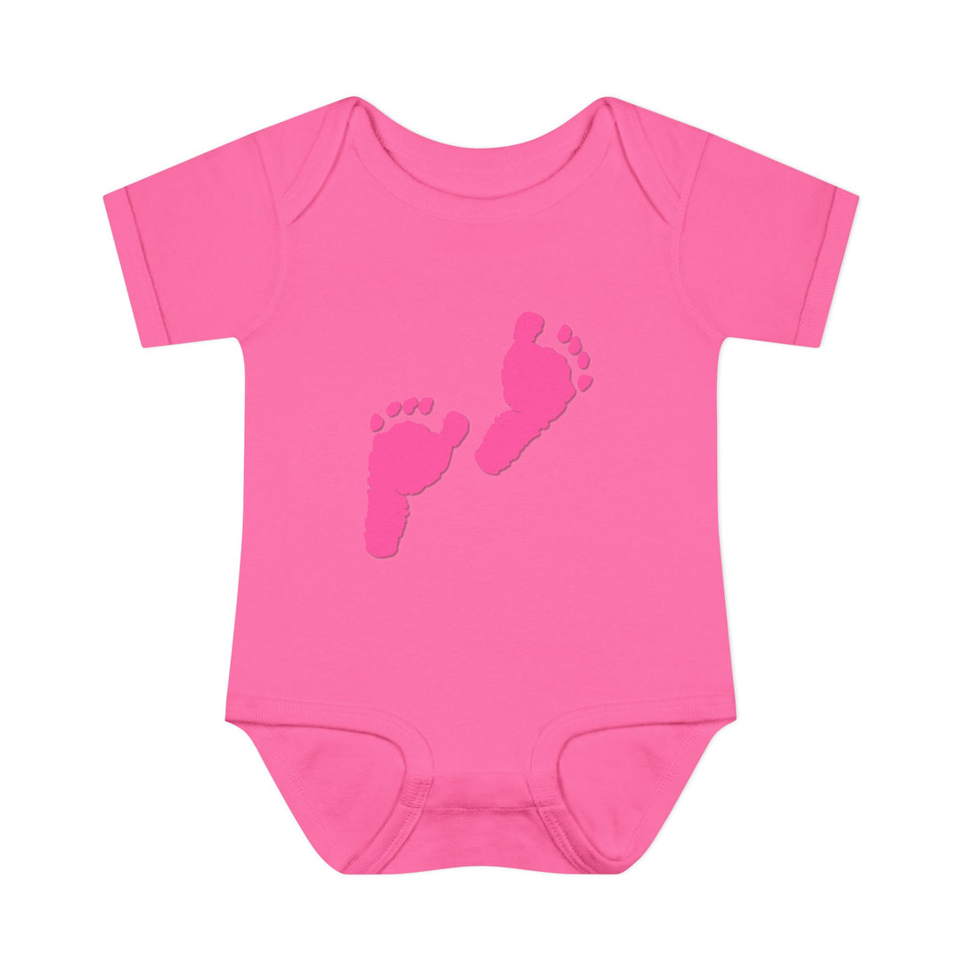 Baby Steps "Baby Feet" Acrostic Poem Bodysuit - Pink Footprints
