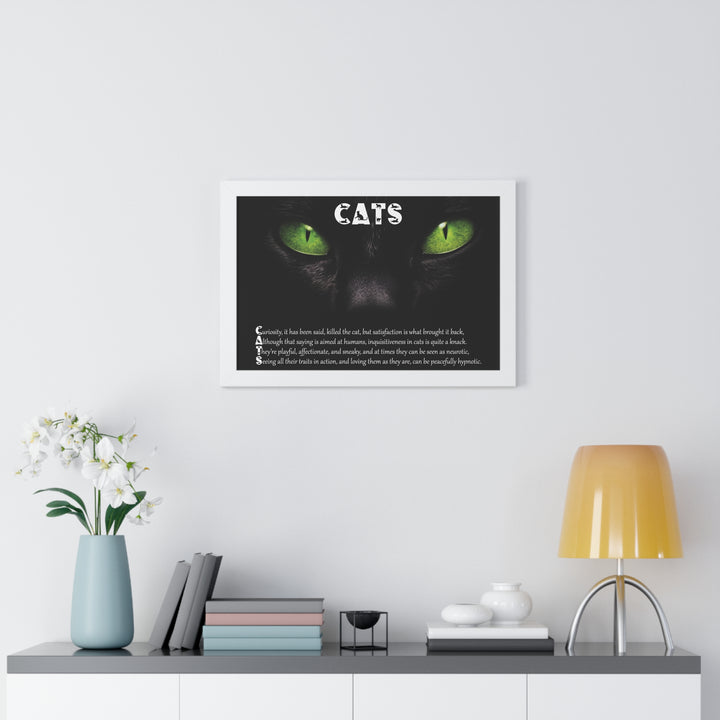 It's Just a Phrase "Cats" Framed Acrostic Poem Print