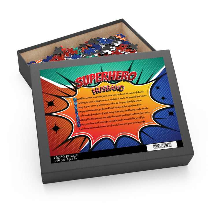 Husband Acrostic Poem Puzzle - Superhero Comic Design