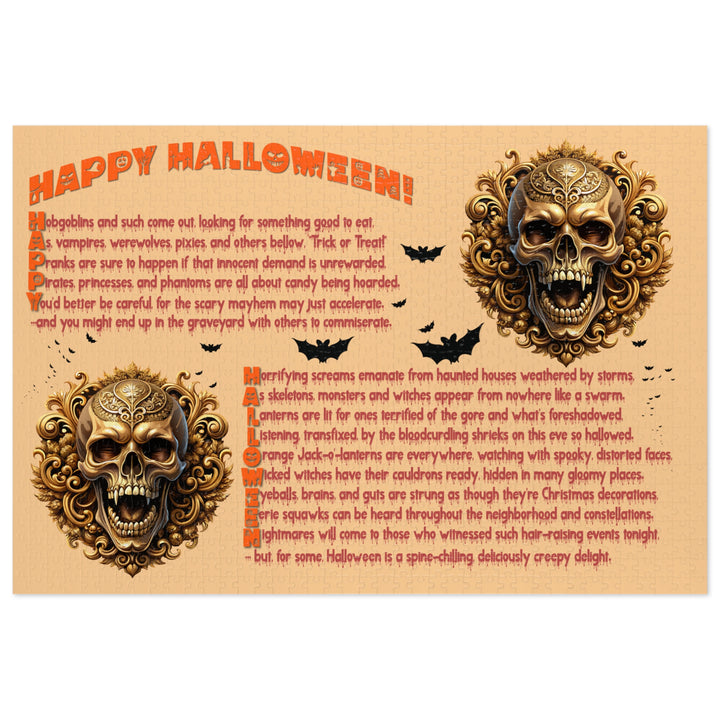 Happy Halloween Acrostic Poem Puzzle - Skull - Tin Box