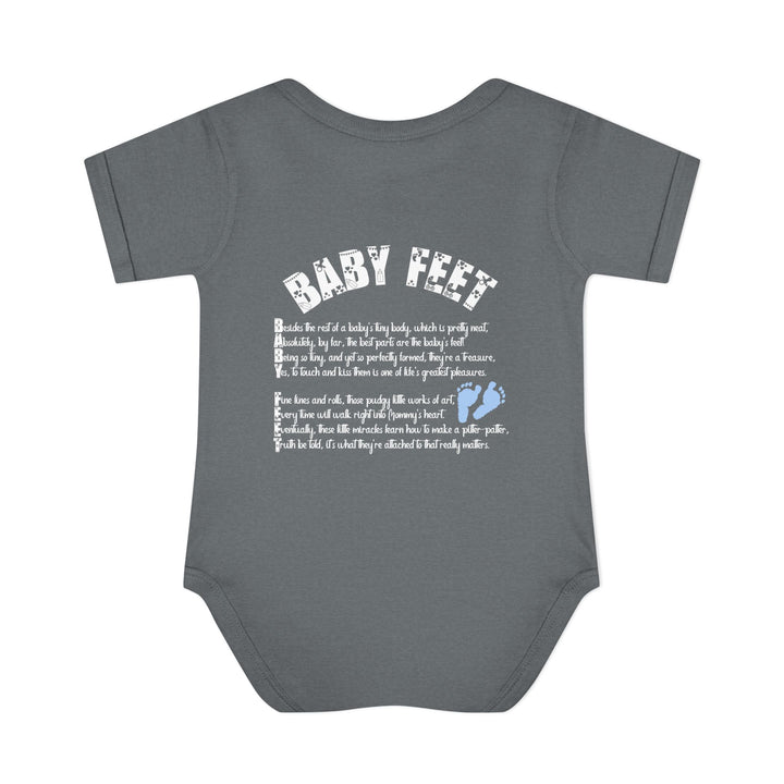 Baby Feet Acrostic Poem Baby Bodysuit - Blue Footprints