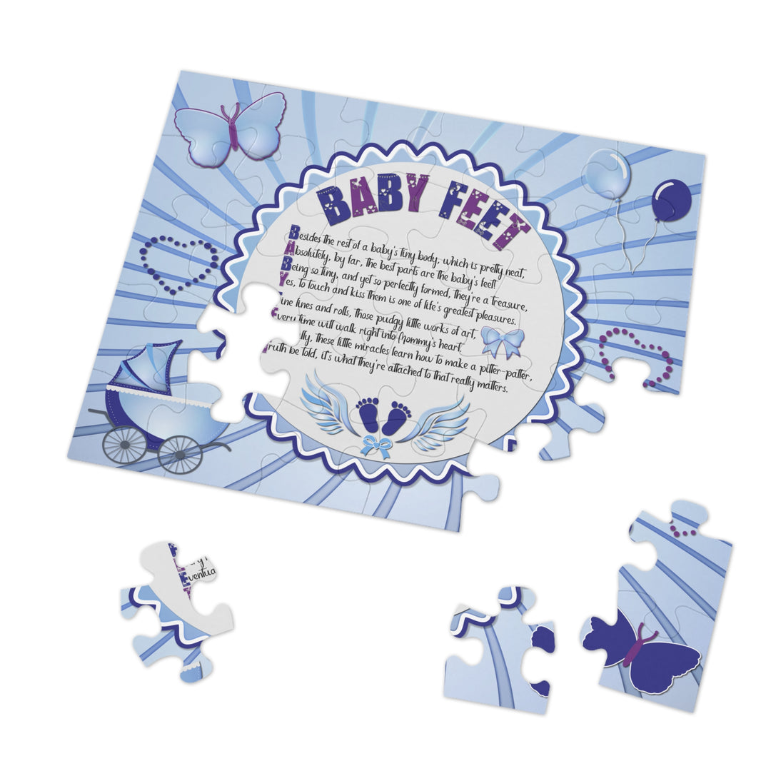 Baby Steps Acrostic Poem Jigsaw Puzzle - "Baby feet" - Blue