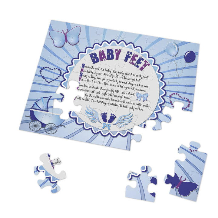 Baby Steps Acrostic Poem Jigsaw Puzzle - "Baby feet" - Blue