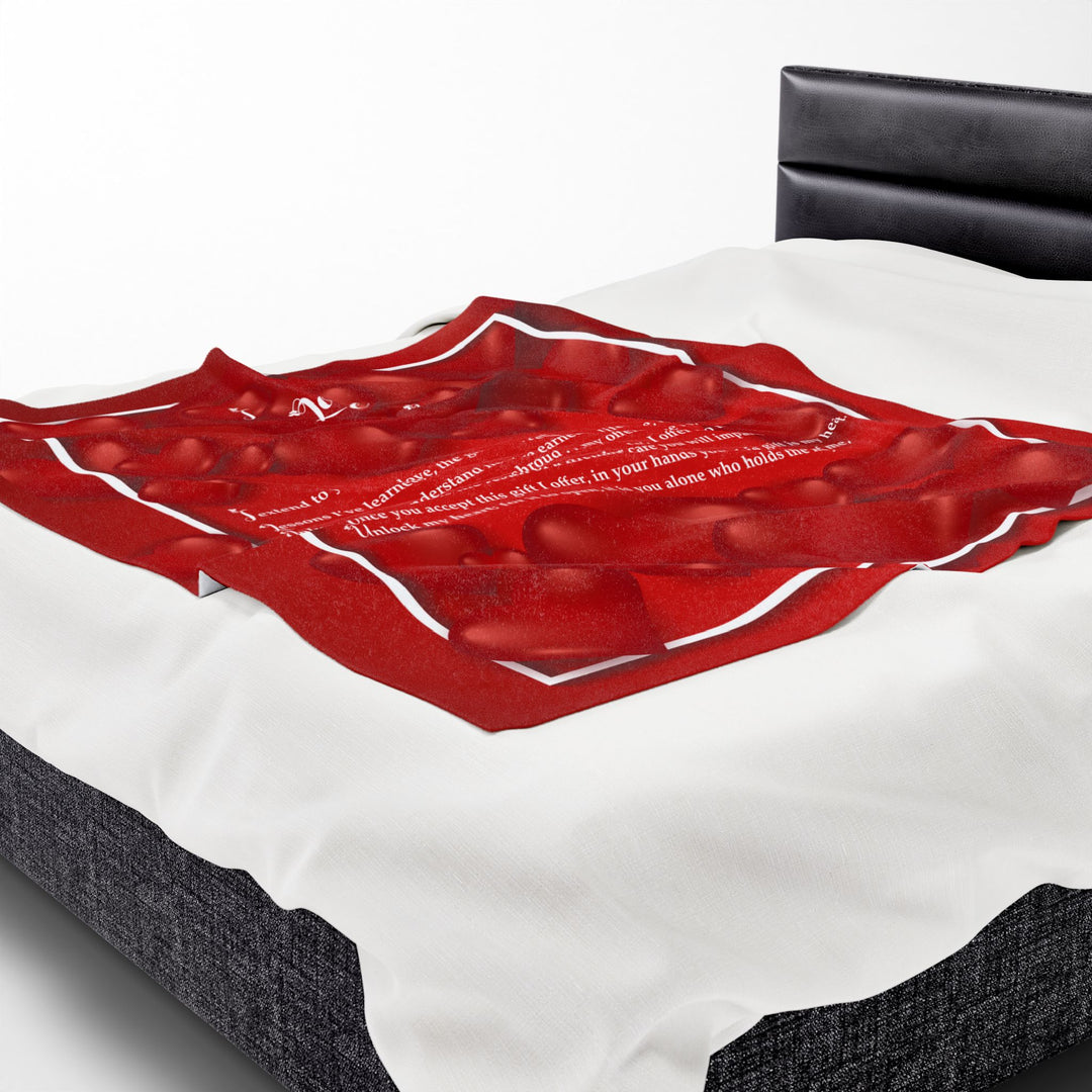 I Love You Acrostic Poem Velveteen Plush Blanket - Red
