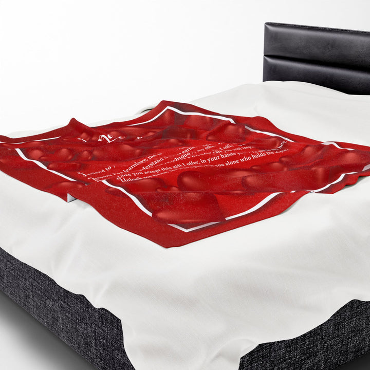 I Love You Acrostic Poem Velveteen Plush Blanket - Red