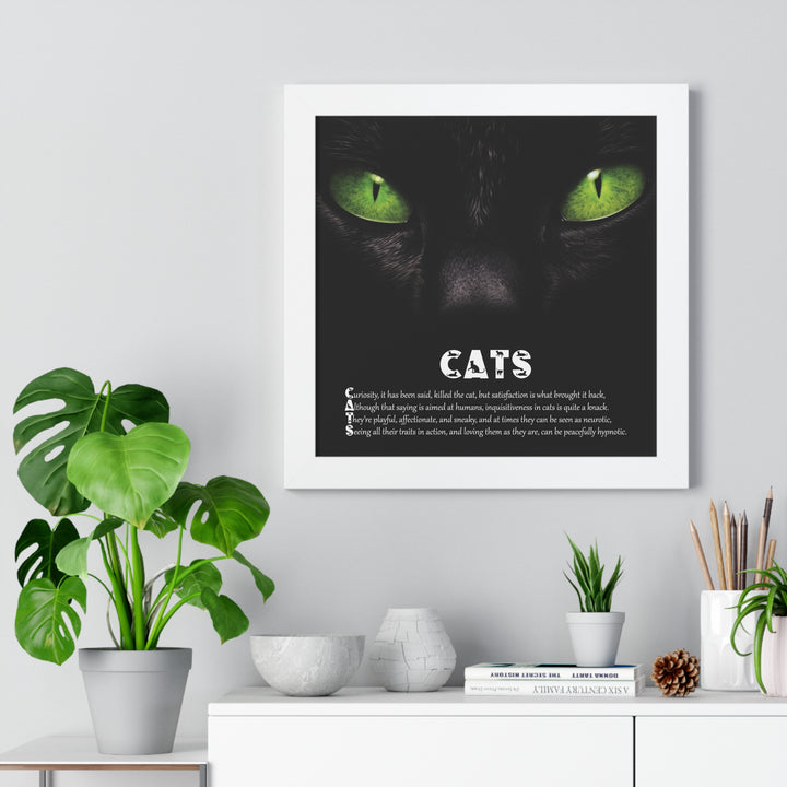 It's Just a Phrase "Cats" Framed Acrostic Poem Print