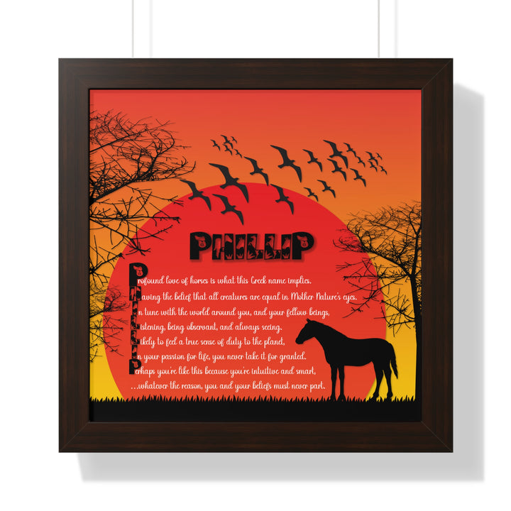 Namesakes Framed Acrostic Poem Print - Horse