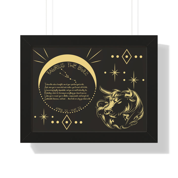 Written in the Stars Framed Acrostic Poem Print - Taurus
