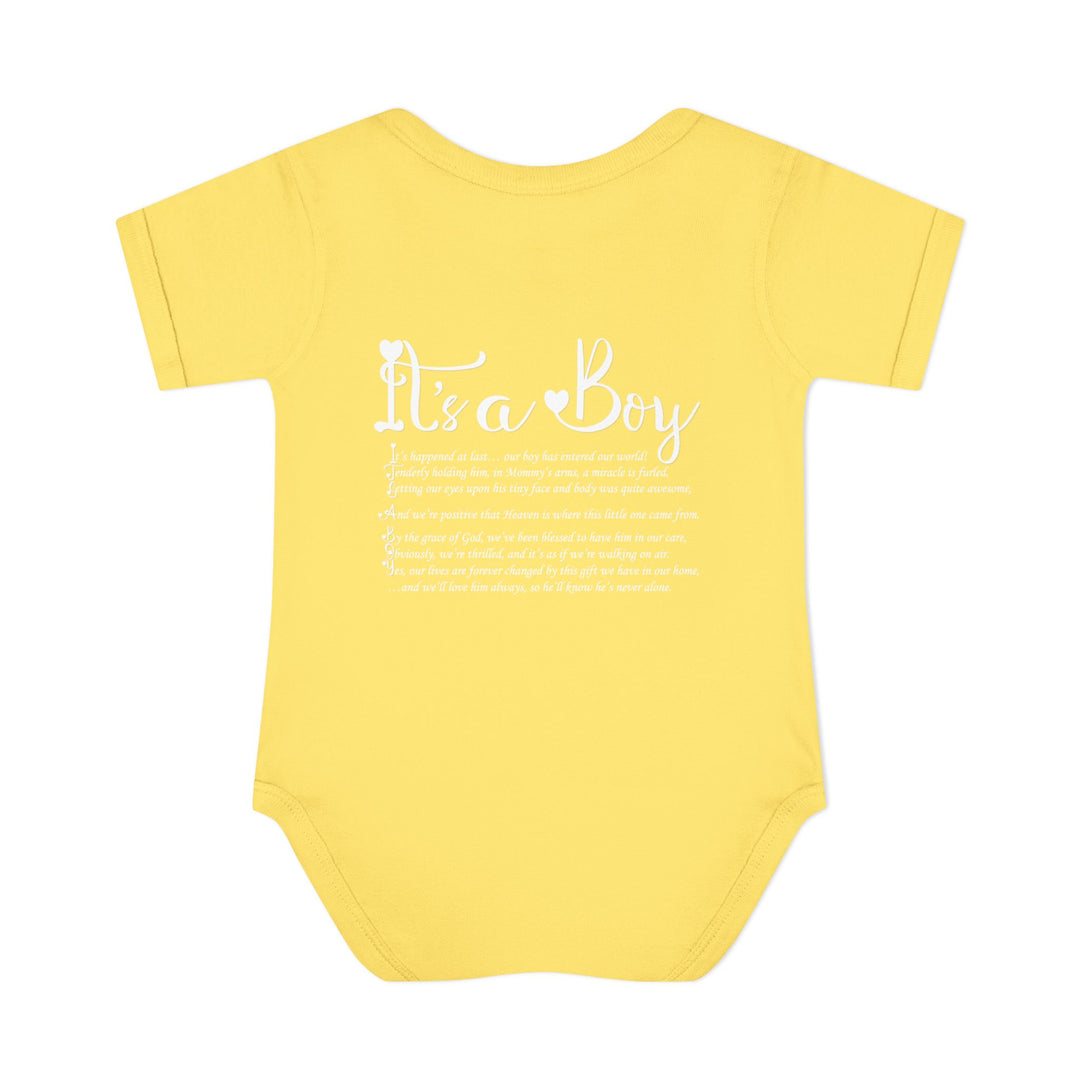 Baby Steps "It's a Boy" Acrostic Poem Bodysuit - Ducky Design