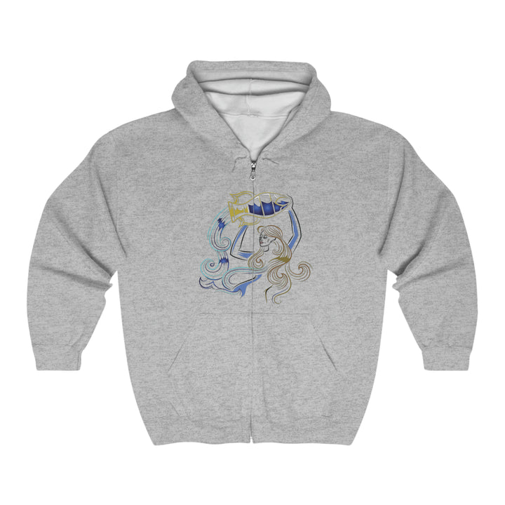 Written in the Stars Unisex Full Zip Hooded Sweatshirt - Aquarius