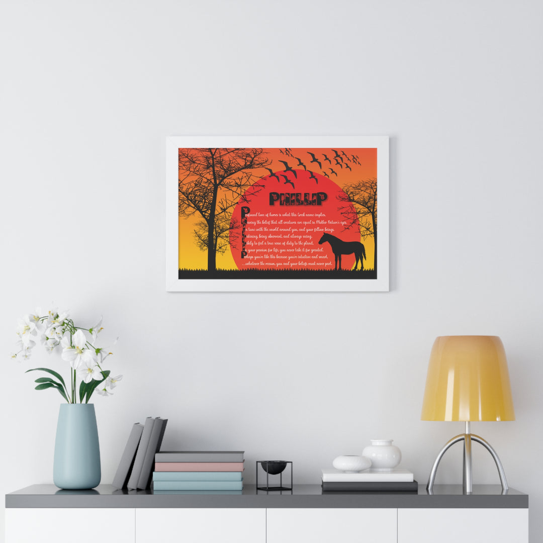 Namesakes Framed Acrostic Poem Print - Horse
