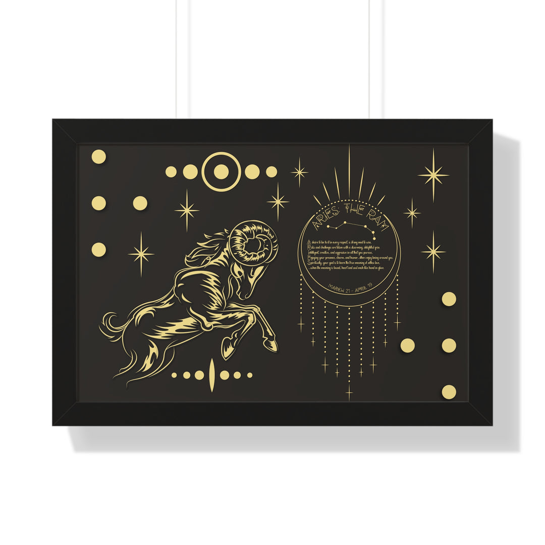 Written in the Stars Framed Horizontal Acrostic Poem Print - Aries