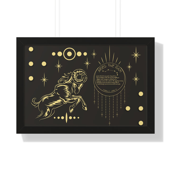 Written in the Stars Framed Horizontal Acrostic Poem Print - Aries
