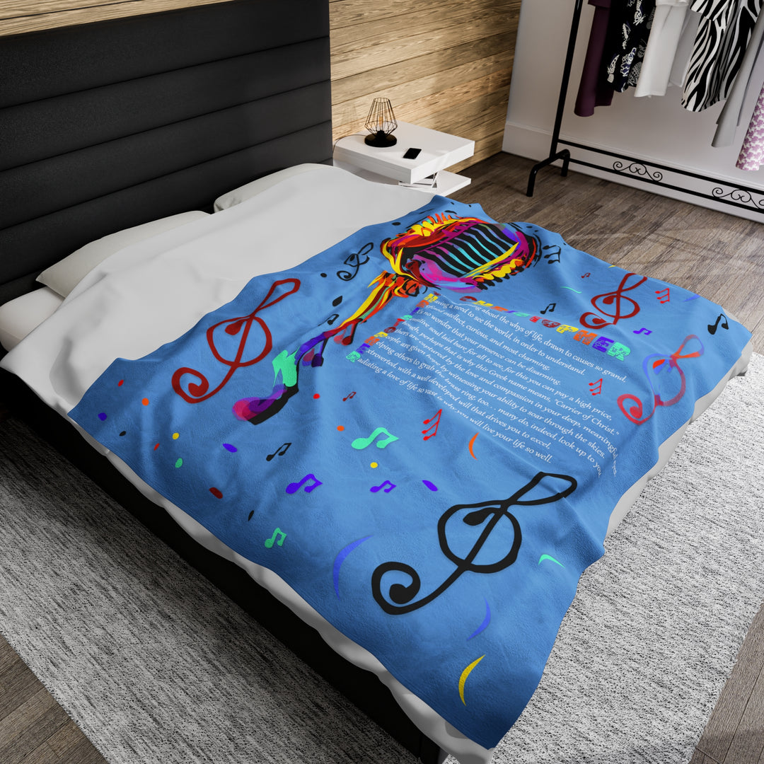 Namesakes Acrostic Poem on Velveteen Plush Blanket